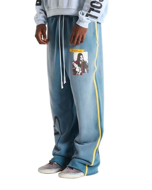 Paly Hollywood Blue Spray-Printed Sweatpants for men