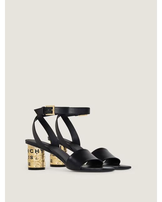 Givenchy Black Tape-Heel Ankle-Strap Sandals