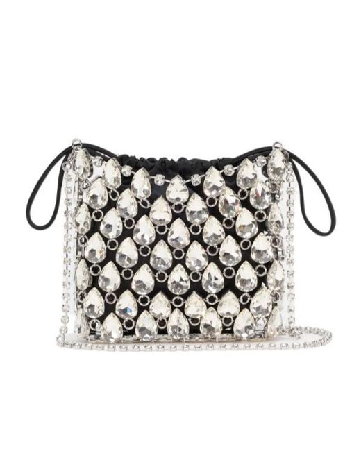 Self-Portrait Black Mini Chainmail Embellished Shoulder Bag