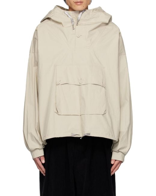Maison Margiela Natural Drawstring Hooded Performance Jacket for men