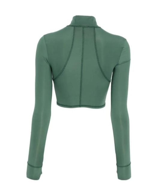 Patrizia Pepe Green Exposed-Seam Zip-Up Jacket