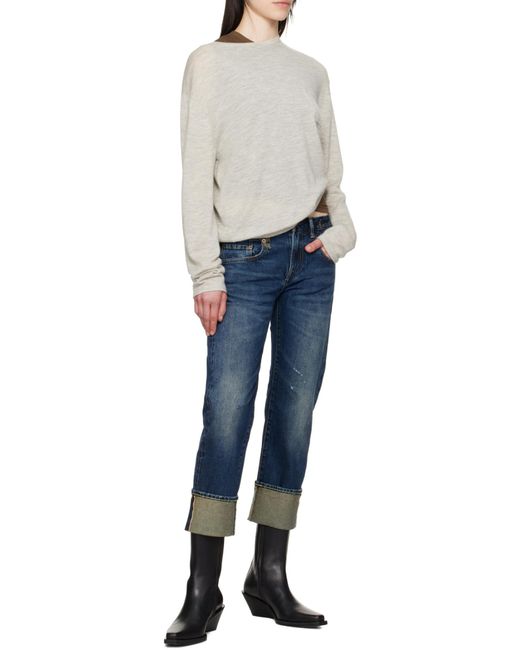 R13 Blue Jeans With Belt Loops