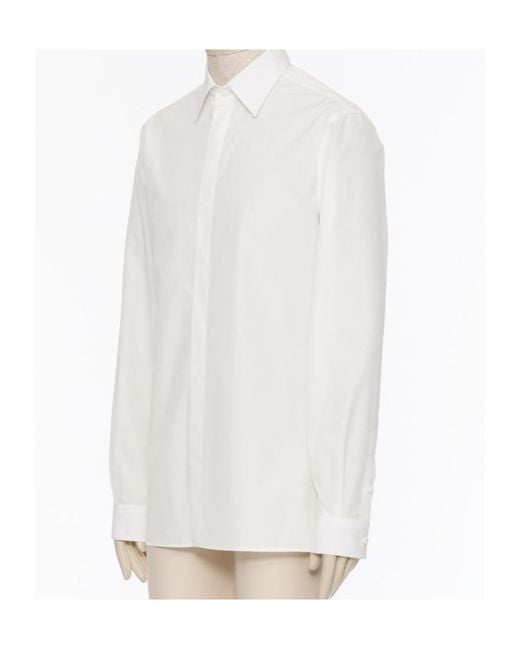 Valentino White Button-Up Long-Sleeved Shirt for men