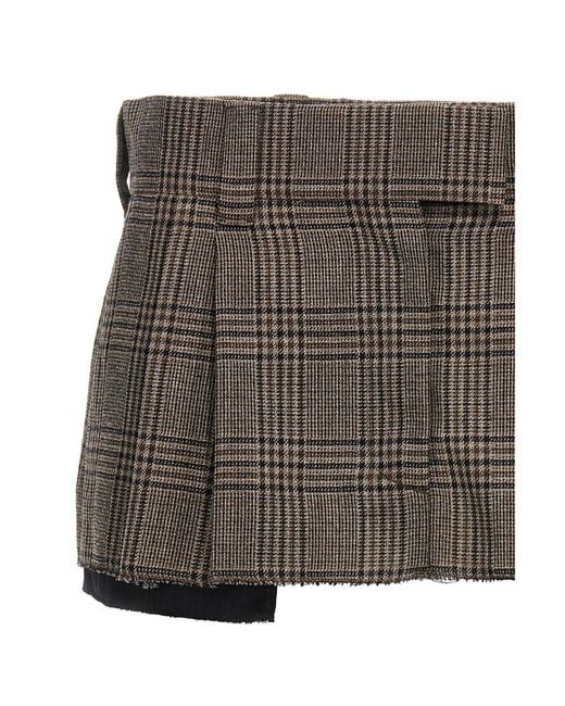 Miu Miu Brown Pleated Waist Loop Skirt