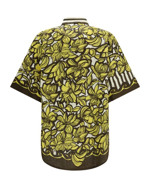 ALÉMAIS Green Mona Printed Short-Sleeve Top
