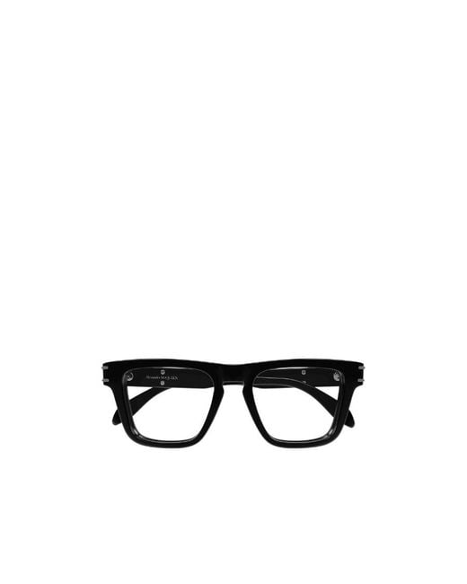McQueen White Eyewear Squared Frame Glasses for men