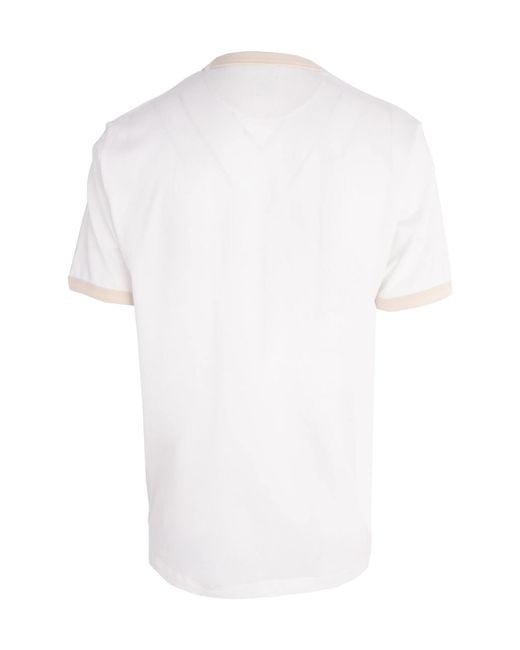 Eleventy White Contrast Trim T-Shirt for men