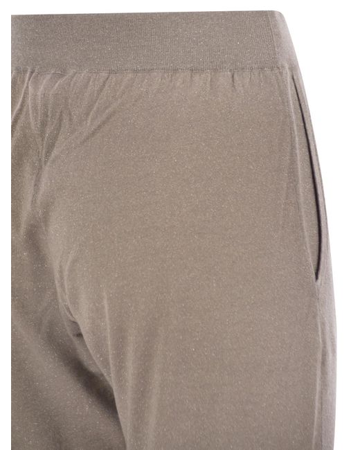 Brunello Cucinelli Gray Sparkling Lightweight Cashmere And Silk Trousers