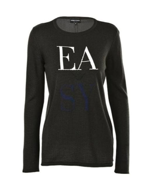 Emporio Armani Black Dark Logo Long Sweater