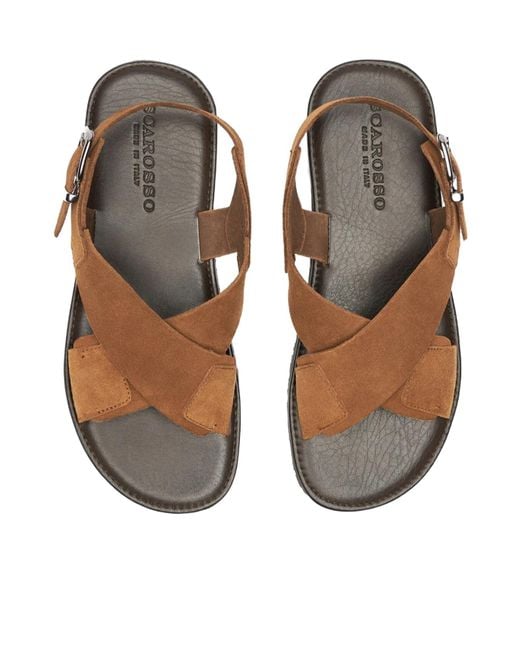 Scarosso Brown Massimo Sandals for men