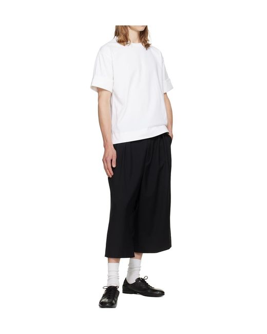 Simone Rocha White Crew Neck Rolled-Up T-Shirt for men