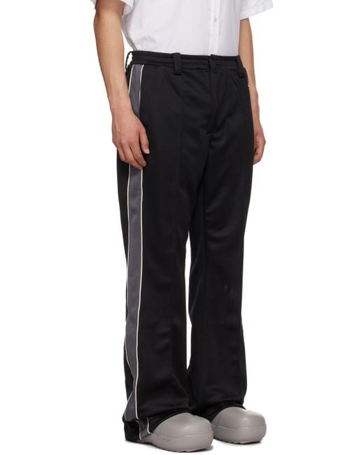 Ambush Black Side-Stripe Wide Leg Pants for men