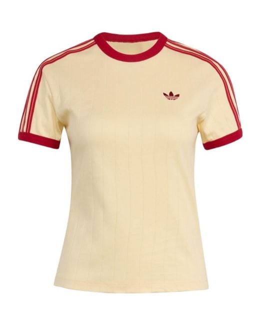 Adidas Originals Natural Pinstripe Short Sleeve Slim Tee