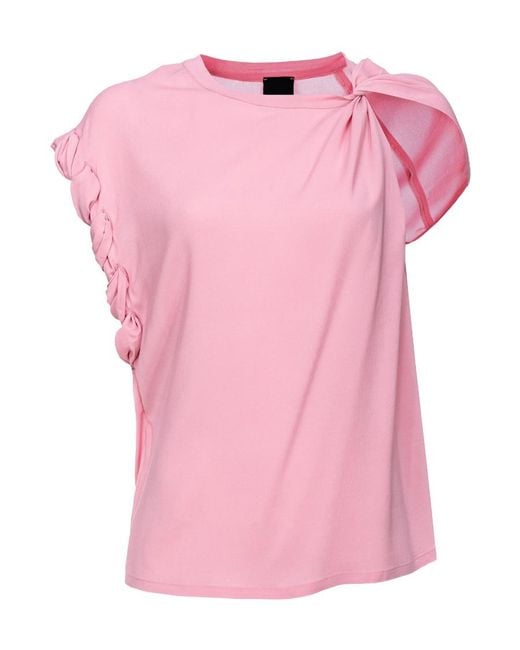 Pinko Pink Knot-Detailed Crewneck Sleeveless Top