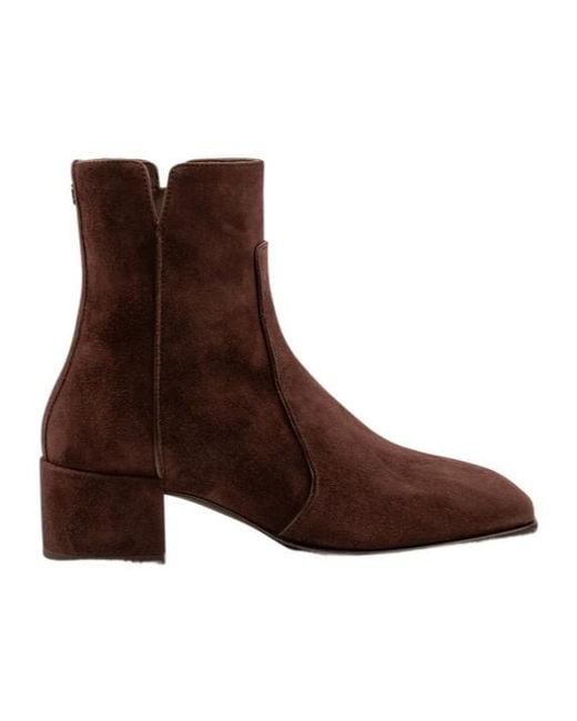 Jimmy Choo Brown Square-Heeled Ankle Boots