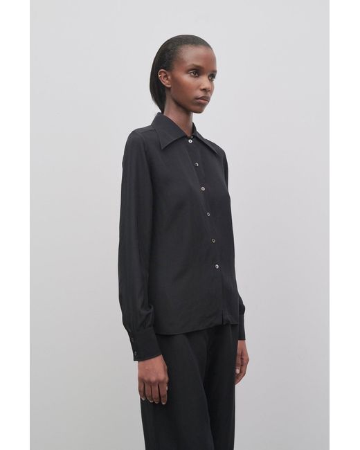 The Row Black Button-Down Shirt