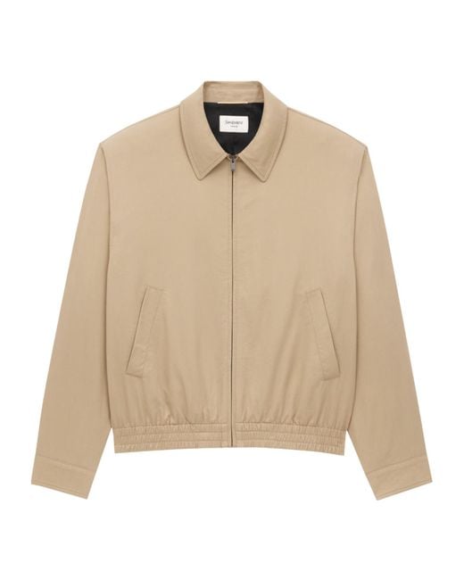 Saint Laurent Natural Zip-Up Long-Sleeved Jacket