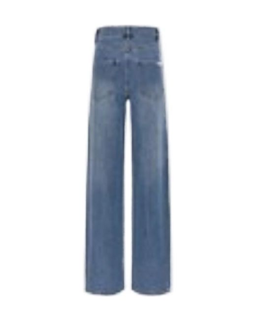 Self-Portrait Blue Embellished Denim Straight Leg Jeans