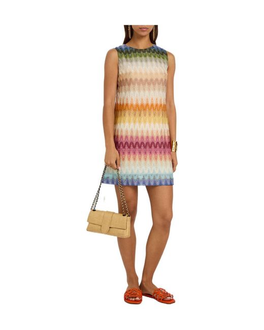 Missoni Pink Patterned Lace Mini Dress