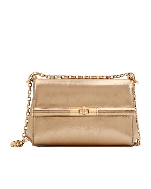 Dolce & Gabbana Natural Marlena Foldover Top Chain Shoulder Bag