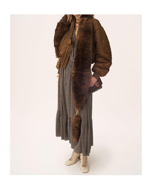 Chloé Brown Chloé Zip-Up Bomber Jacket