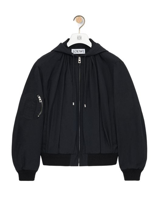 Loewe Blue Pleated Hooded Jacket
