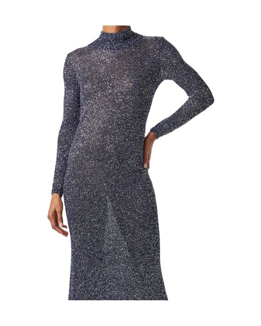 Balenciaga Blue Sequin Knit Maxi Dress