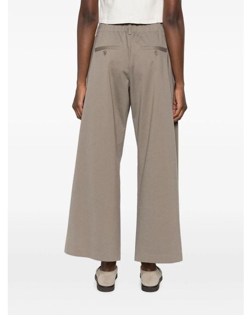 Brunello Cucinelli Gray Drawstring Pleated Trousers