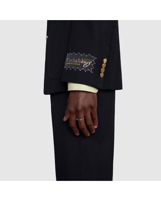 Gucci White Link To Love 18K Studded Ring