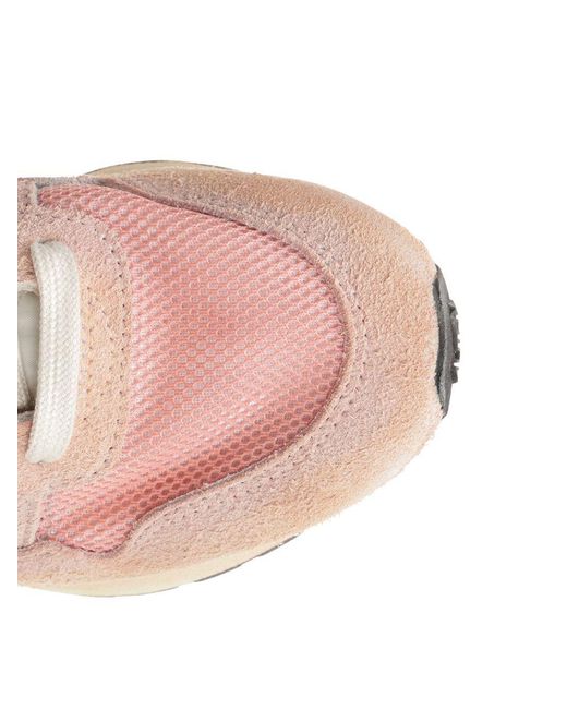 Autry Pink Reelwind Super Vintage Lace-Up Sneakers