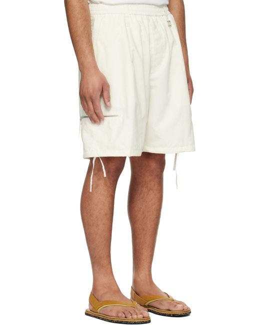 Wooyoungmi White Zipper Detail Cargo Shorts for men