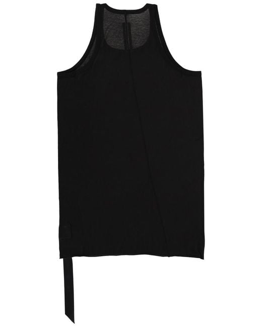 Rick Owens Black Sleeveless T-Shirt for men