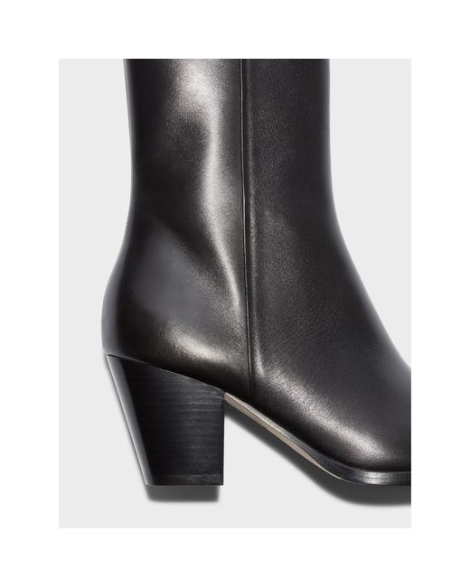 Aeyde Black Solid Color Ankle Heeled Boots