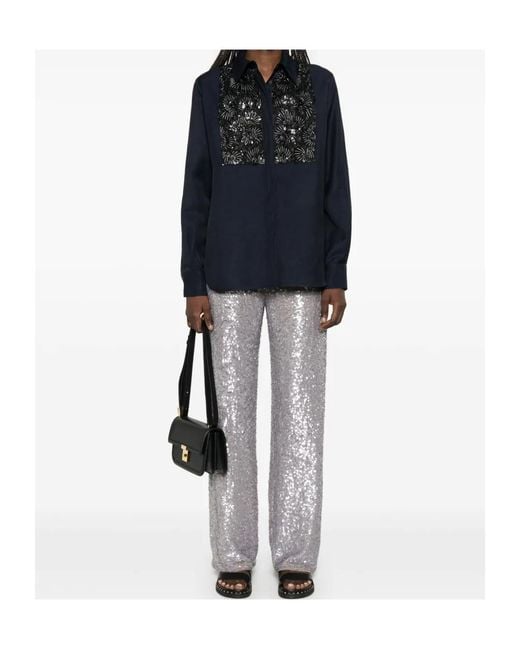 P.A.R.O.S.H. Gray Gong Straight-Leg Trousers