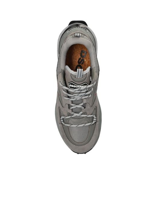 DSquared² Gray Lace-Up Bubble Sneakers for men