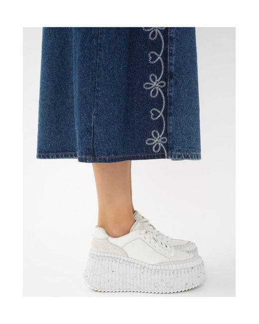 Chloé White Chloé Nama Platform Sneakers