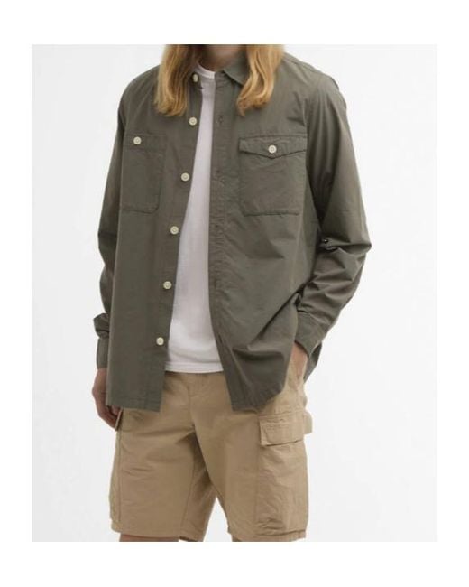 Barbour Green Hemd Ryehill Textured Relaxed for men