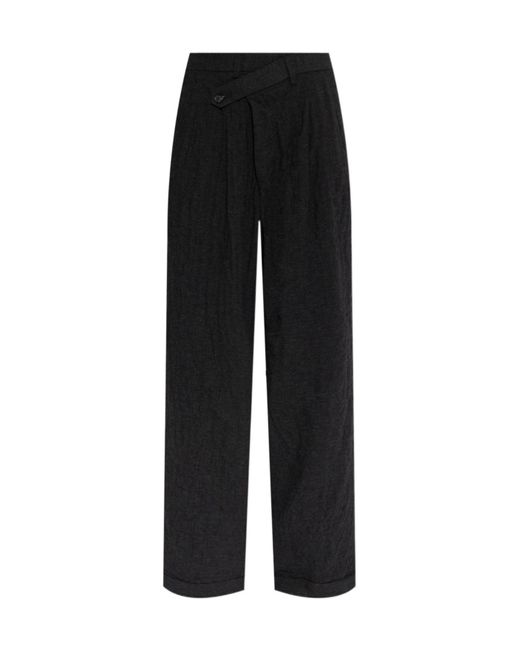R13 Black Dropped-Crotch Trousers