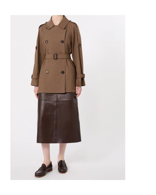 Max Mara Brown Double-Breasted Belted Coat