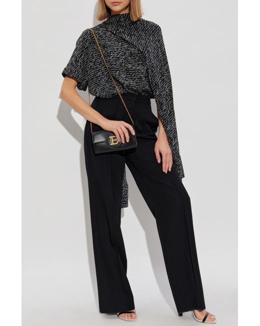 Balmain Black Monogram Printed Top