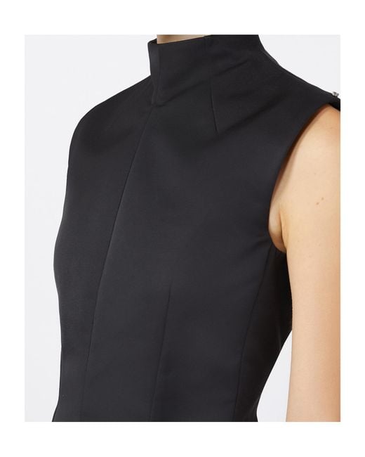 Sportmax Black Cileno Satin Midi Dress
