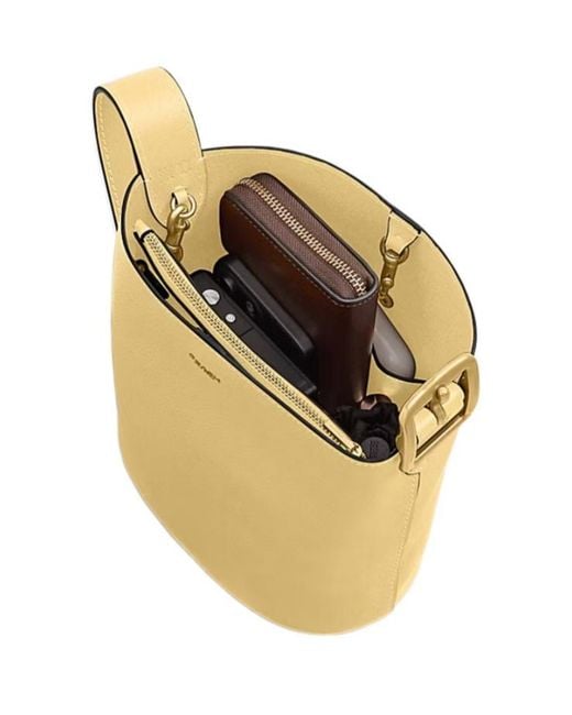 COACH Metallic Bleecker Leather Bucket Bag