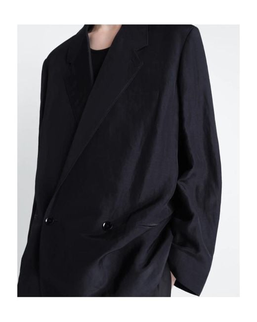 Lemaire Black Oversized Long Sleeved Blazer for men