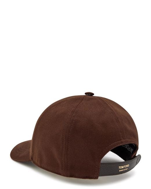 Tom Ford Brown Logo-Embroidered Canvas Cap for men