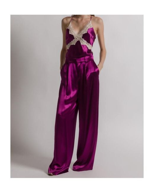 Alberta Ferretti Purple Lace Camisole