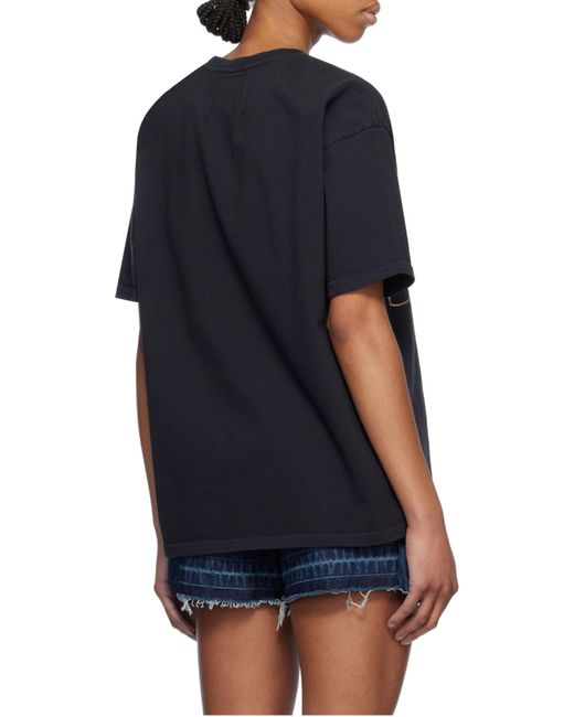 Rhude Black Côte D'Azur Logo T-Shirt for men