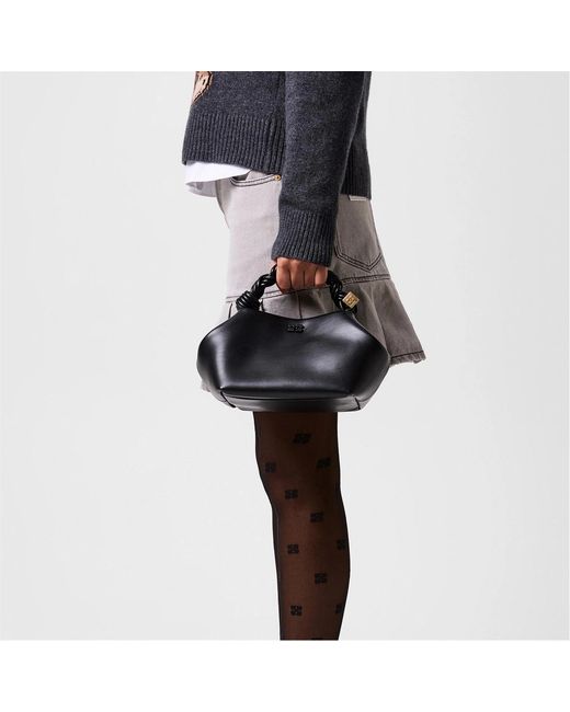 Ganni Black Leather Crossbody Bag