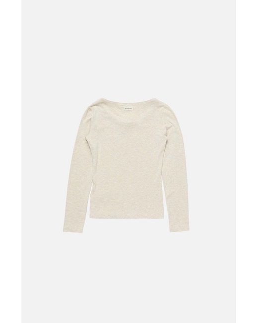 Acne White Bow-Detail Long-Sleeve T-Shirt