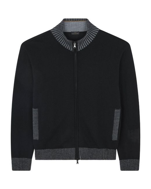 Paul & Shark Black Wool Zip-Up Sweater for men