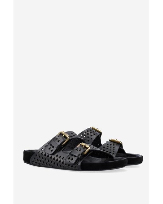 Isabel Marant Black Lennyo Cutout Slides